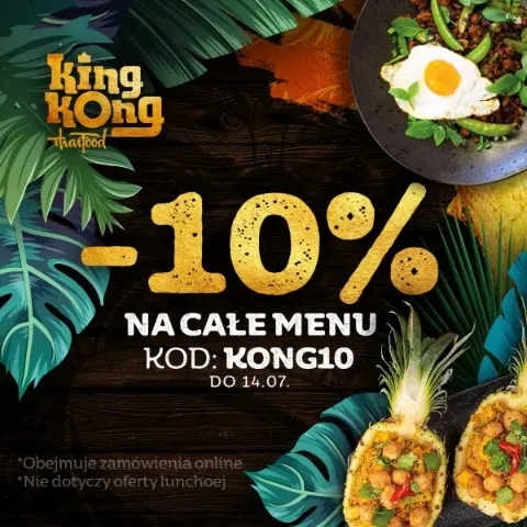 -10% na całe menu w King Kong