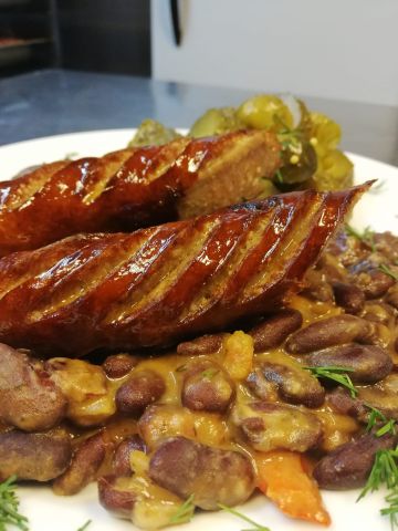Saucisses fumées aux haricots