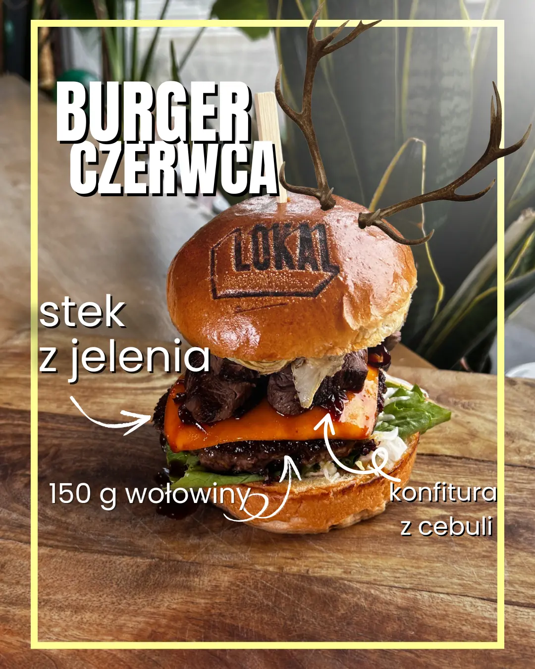 burger ze sstekiem z jelenia