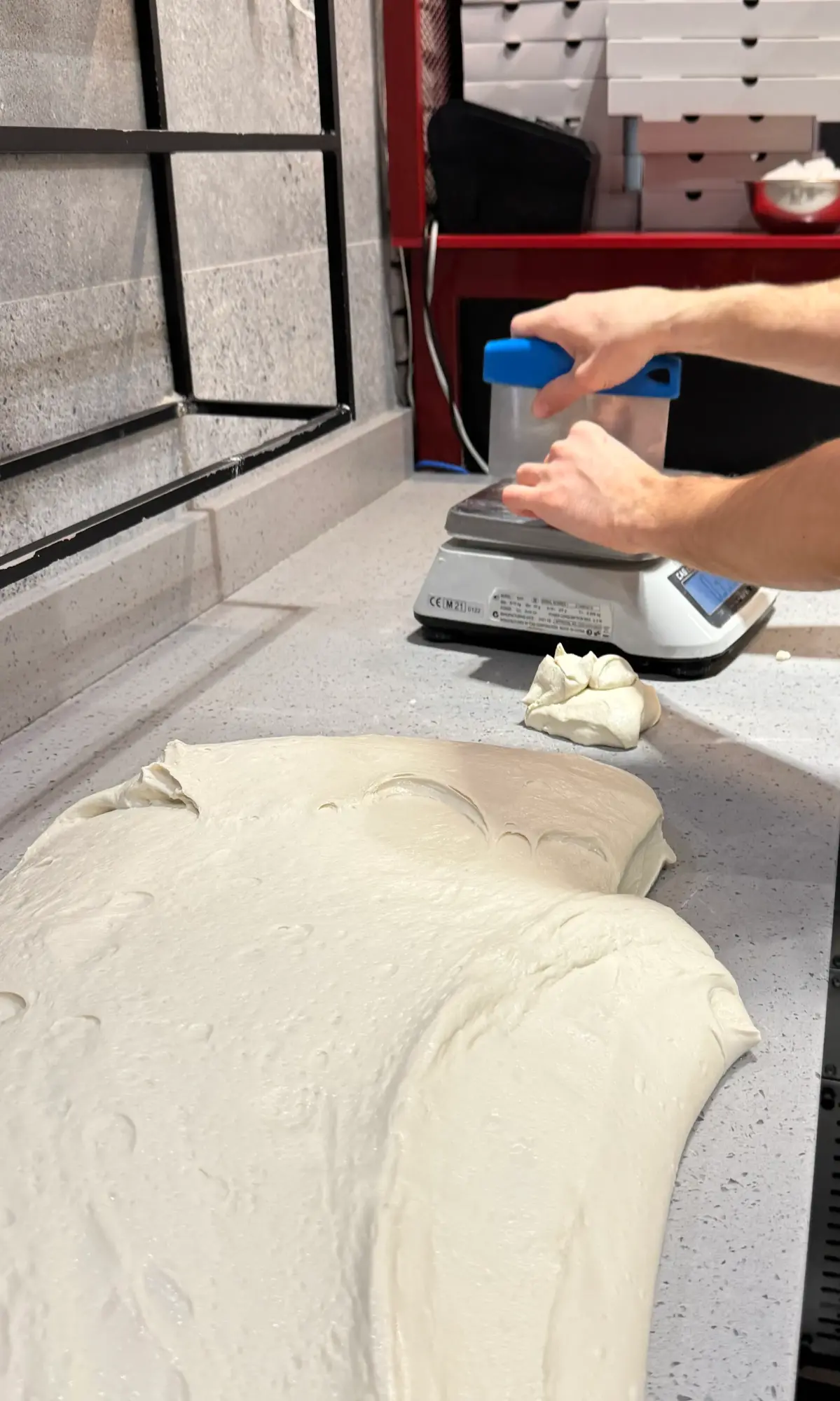 Ciasto na pizzę neapolitańską w Pizzerii Czerwony Stefan – 84 godziny fermentacji, hydracja 70%