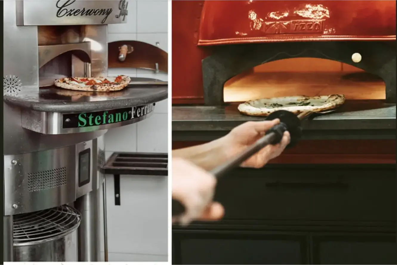 Piece pizzerii Czerwony Stefan — Stefano Ferrara (poprzedni) i Izzo Forni (obecny), w którym wypieka się neapolitańską pizzę na Woli