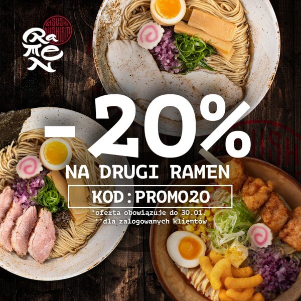 -20% na drugi ramen w Ramen Shop Łódź Retkinia