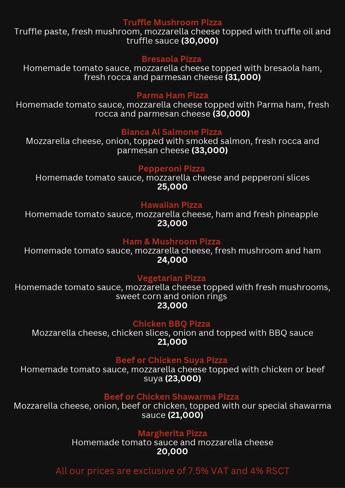 Asia Town menu - Pizza