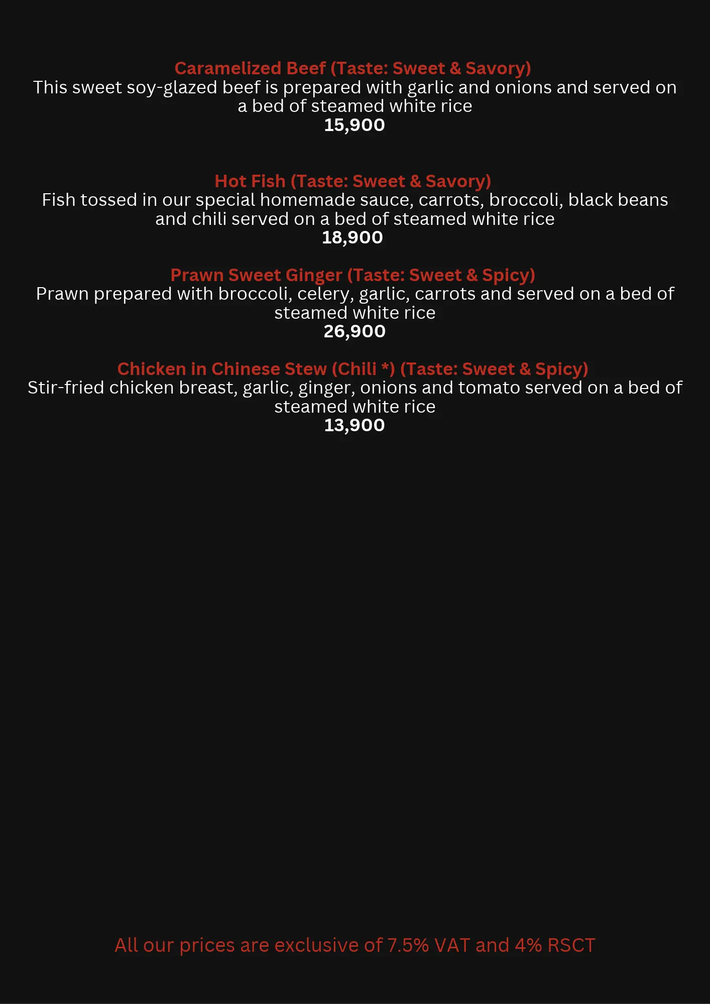 Asia Town menu - White Rice Bowls